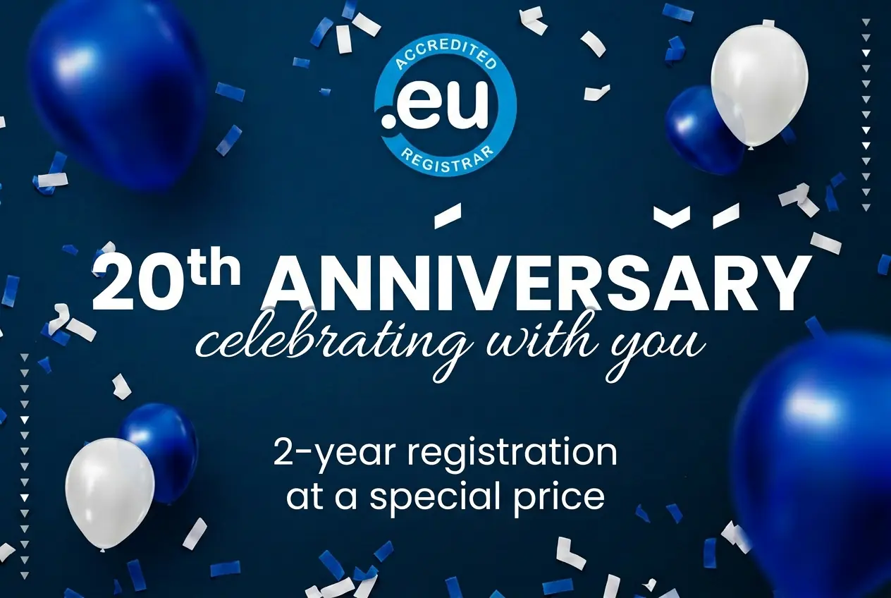 Logo Celebrate 20 Years of .eu: Special Anniversary Offer