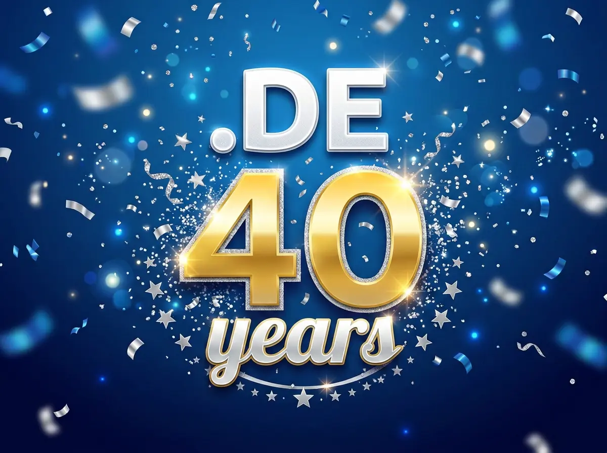 Logo The German .DE Domain Celebrates 40 Years